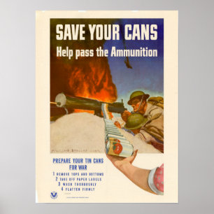 Affiche WWII Save Your Cans