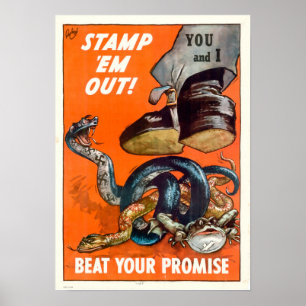 Affiche WWII Stamp 'Em Out!