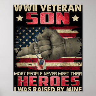 Affiche Wwii Vétérinaire Fils J'Ai Été Élevé Par Mon Héros