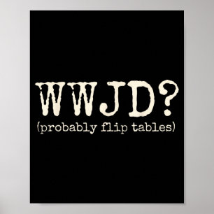 Affiche Wwjd Retournerait Probablement Les Tables Drôle Ch