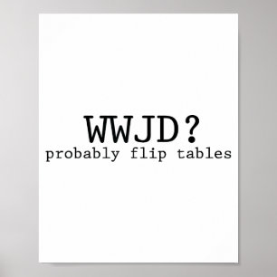 Affiche Wwjd Retournerait Probablement Les Tables Humour C