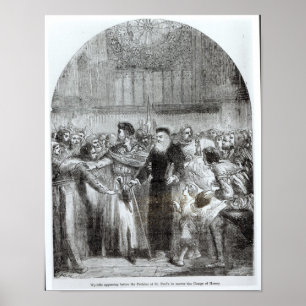 Affiche Wycliffe apparaissant avant les prélats