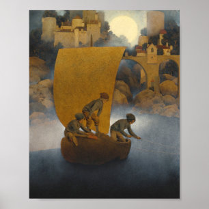 Affiche Wynken Blynken Et Nod Par Maxfield Parrish 1902