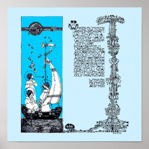 Affiche Wynken Blynken & Nod par Jessie Marion King