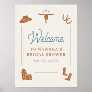 Affiche WYNONA Orange Blue Cowgirl Réception de Mariage Bi