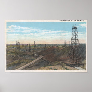 Affiche Wyoming Salt Creek Vieux champs ScèneWyoming