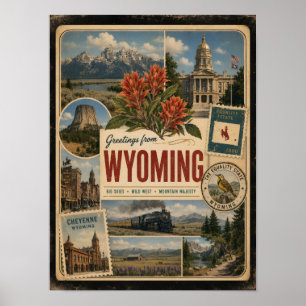 Affiche Wyoming Style Authentique Vintage