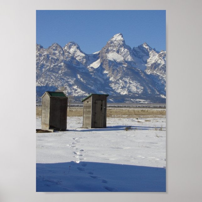 Affiche Wyoming Tetons Outhouse Deluxe (Devant)