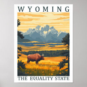Affiche Wyoming the Equality State USA Travel Place