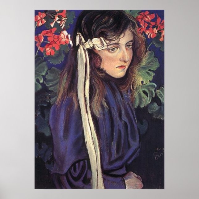 Affiche Wyspianski, Portrait d'Eliza Parenska, 1905 (Devant)