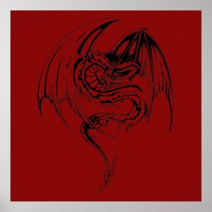 Affiche Wyvern Dragon Sont Imaginaires Mythiques Créatures