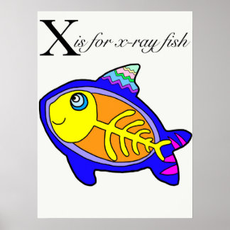 Affiche X est pour poisson à rayons X