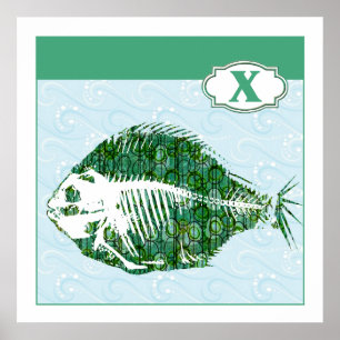 Affiche X est pour X-Ray Fish