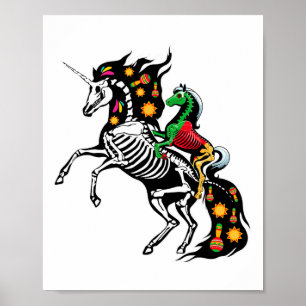 Affiche X-ray Skeleton Équitation Cheval Unicorn Cinco De 