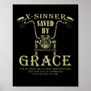 Affiche X-Sinner sauvé par Grace Christian Faith Motorcycl
