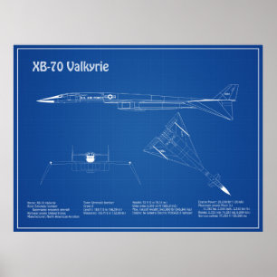 Affiche XB-70 Valkyrie - Plan directeur de l'avion AD