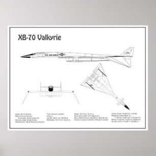 Affiche XB-70 Valkyrie - Plans de plan d'avion BD