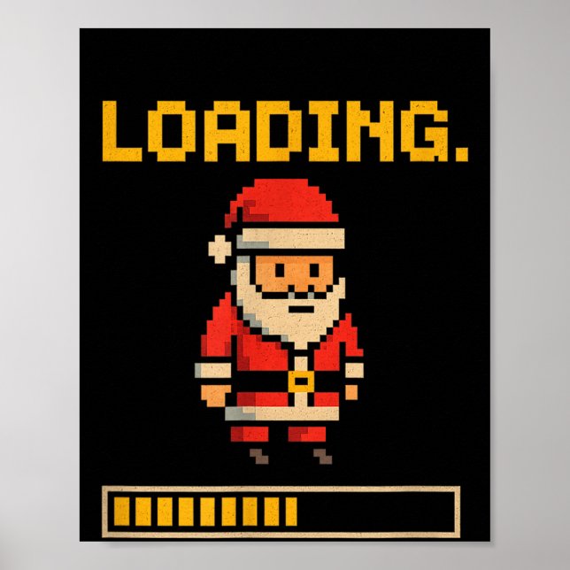 Affiche Xel Santa Loading Retro Christmas Gamer Shirt  (Devant)