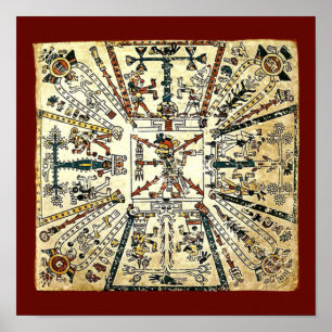 Affiche Xiuhtecuhtli Aztec Dieu de la mort