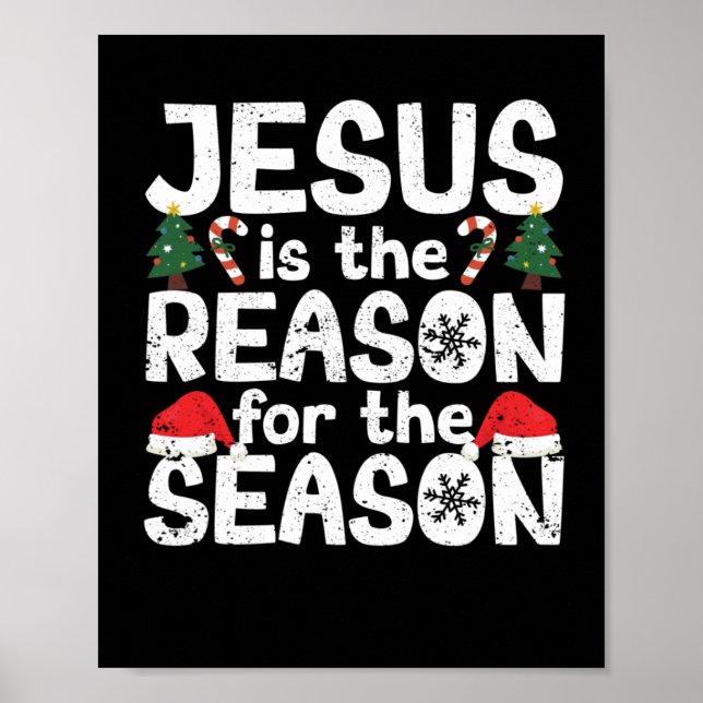 Affiche Xmas Christian Christmas Jesus is the reason (Devant)