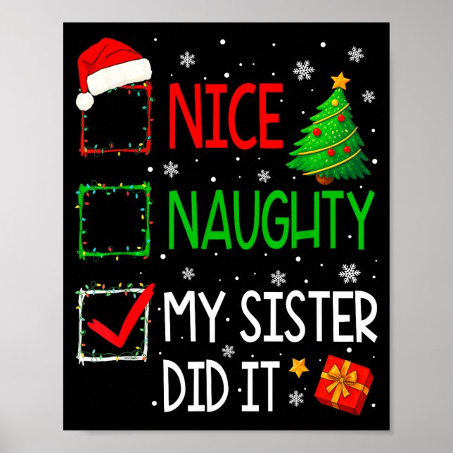 Affiche Xmas Family Nice Naughty My Sister Did It Santa Ch (Devant)