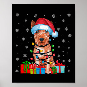 Affiche Xmas Lights Père Noël Soft Coated Wheaten Terrier