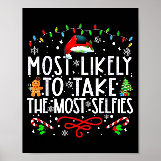 Affiche Xmas Most Likely To Take The Most Selfies Matching (Devant)