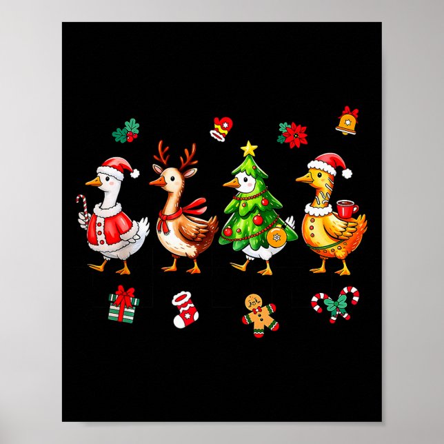 Affiche Xmas Santa Gingerbread Goose Merry Christmas Men W (Devant)