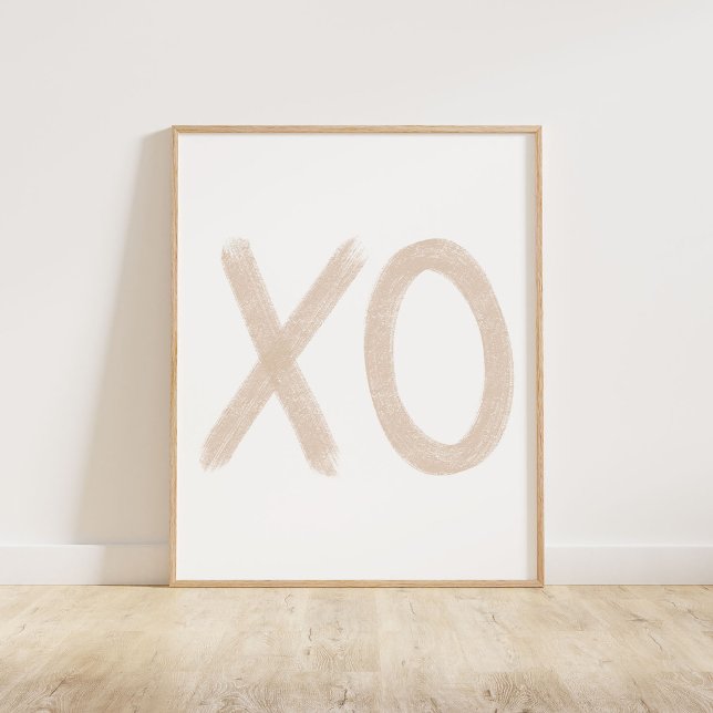 Affiche XO beige (A chalky brush style XO in neutral beige)