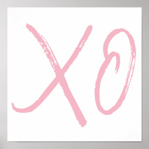 Affiche XO Love and Hugs Pink Script
