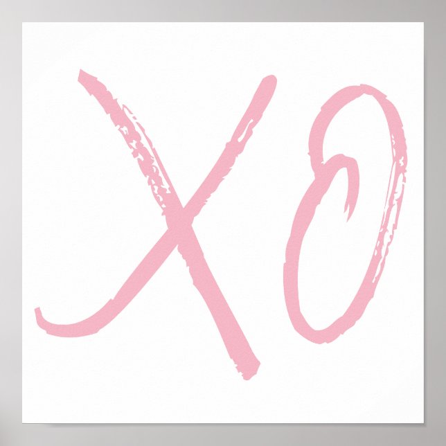 Affiche XO Love and Hugs Pink Script (Devant)