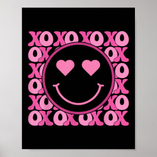 Affiche Xo Smile Rose Visage Coeur Yeux Coeur Super Valent