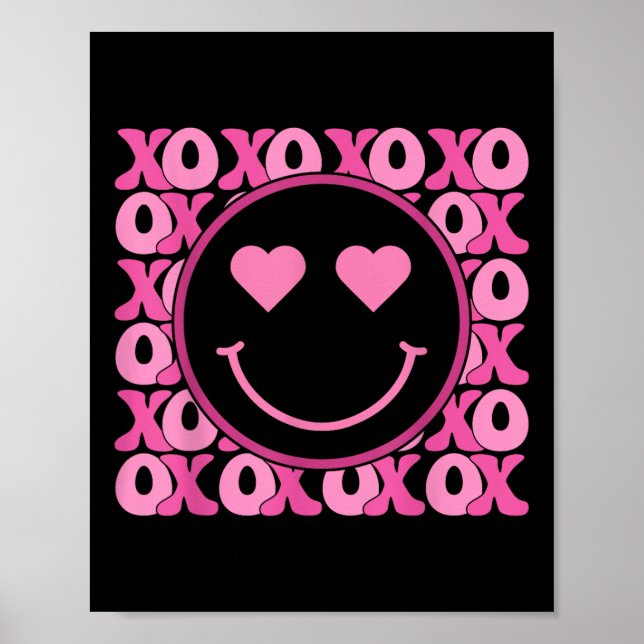Affiche Xo Smile Rose Visage Coeur Yeux Coeur Super Valent (Devant)