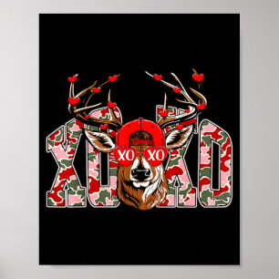 Affiche Xoxo Camo Buck chasse au cerf Saint Valentin garço