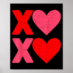 Affiche Xoxo Cœurs Câlins Et Baisers Drôle De Saint-Valent