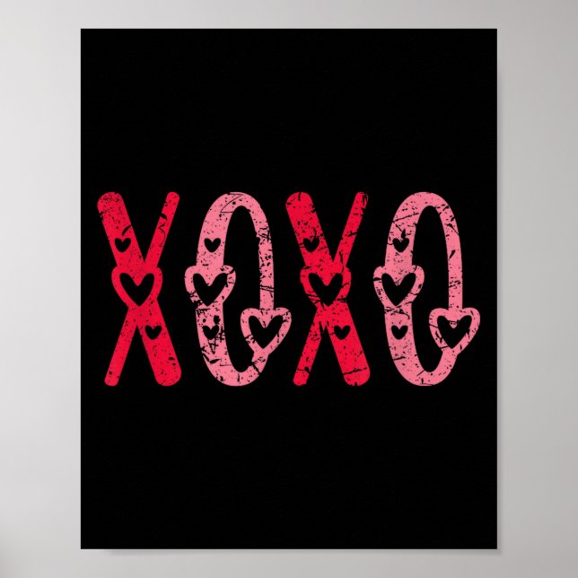 Affiche Xoxo Kisses Hugs Vintage Valentines Day  (Devant)