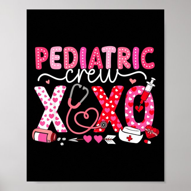 Affiche Xoxo Nurse Pediatric Crew Nurse Valentine Leopard  (Devant)