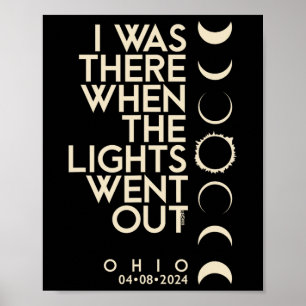Affiche Y Avait-Il Dans L'Ohio Total Éclipse Solaire 2024
