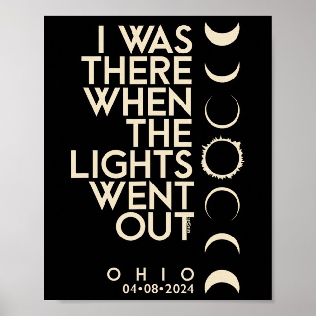 Affiche Y Avait-Il Dans L'Ohio Total Éclipse Solaire 2024 (Devant)