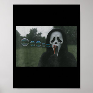 Affiche Y Face Blowbbles Funny Horreur Halloween mème