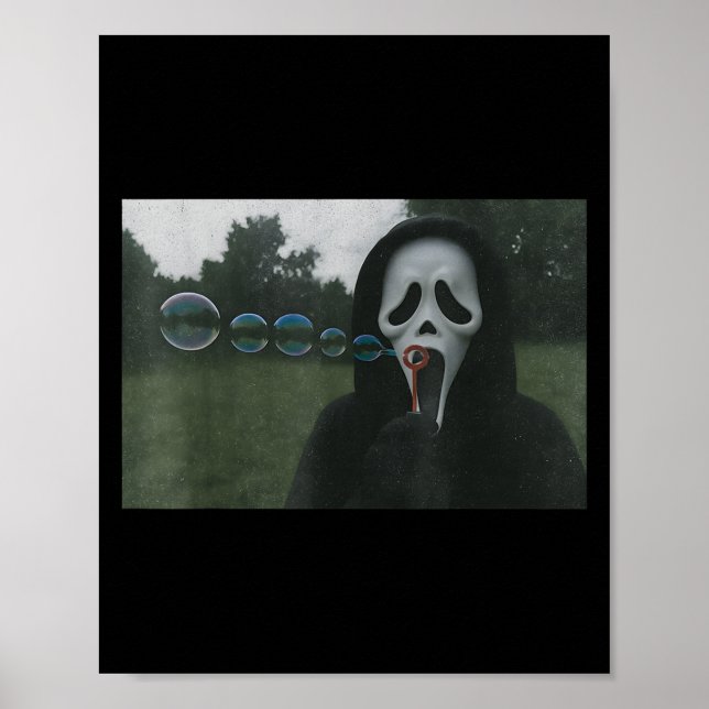 Affiche Y Face Blowbbles Funny Horreur Halloween mème (Devant)