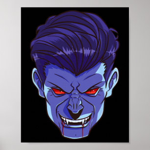 Affiche Y Vampire Halloween Monstre Visage d'effroi crocs