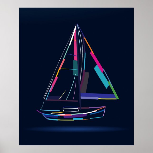 Affiche yacht à voile Abstrait (Devant)