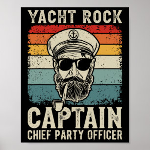Affiche Yacht Rock Capitaine Pontoon Boat Party Sailor Boa