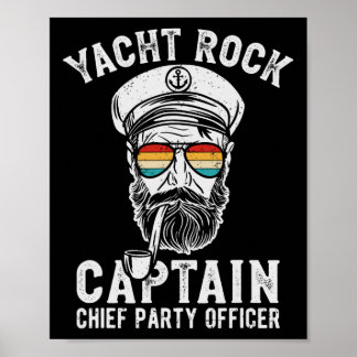 Affiche Yacht Rock Capitaine Pontoon Boat Party Sailor Boa