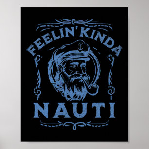 Affiche Yacht Rock Party Nauti Bateau à moteur Capitaine L