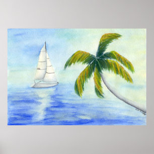 Affiche Yacht sur la mer Palma