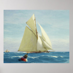 Affiche Yacht vintage Painting (1910) de sloop de