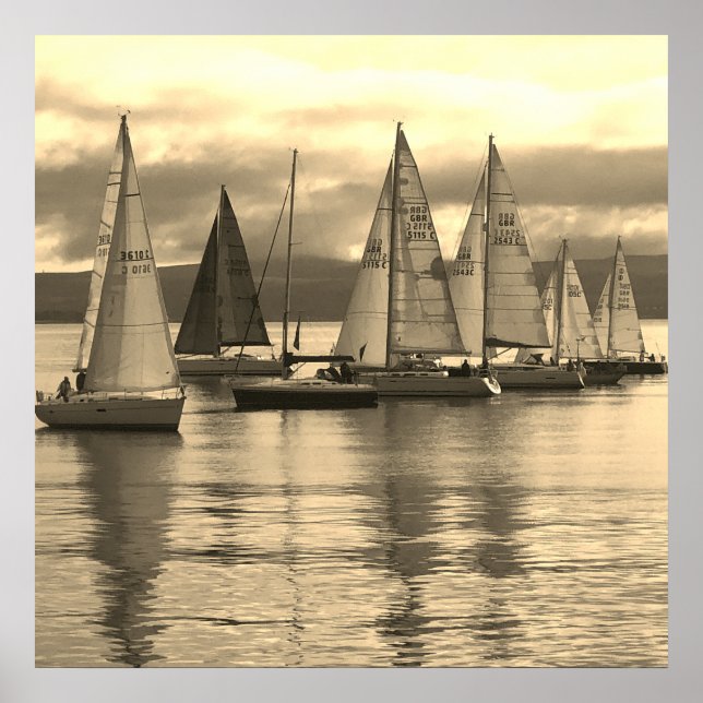 Affiche Yachts à Rothesay Bay, Scotland. (Devant)