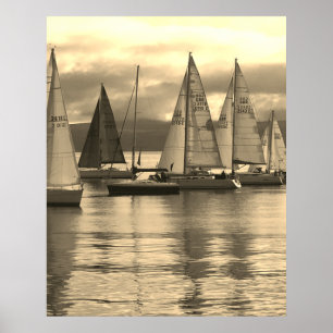 Affiche Yachts dans la baie de Rothesay, en Écosse.
